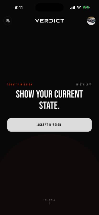 Today's mission screen
